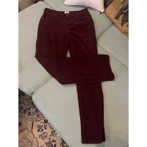 Chico's Juniors Burgundy Corduroy Pants Size XS Straight Leg